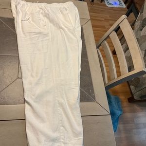 White wide leg summer pants